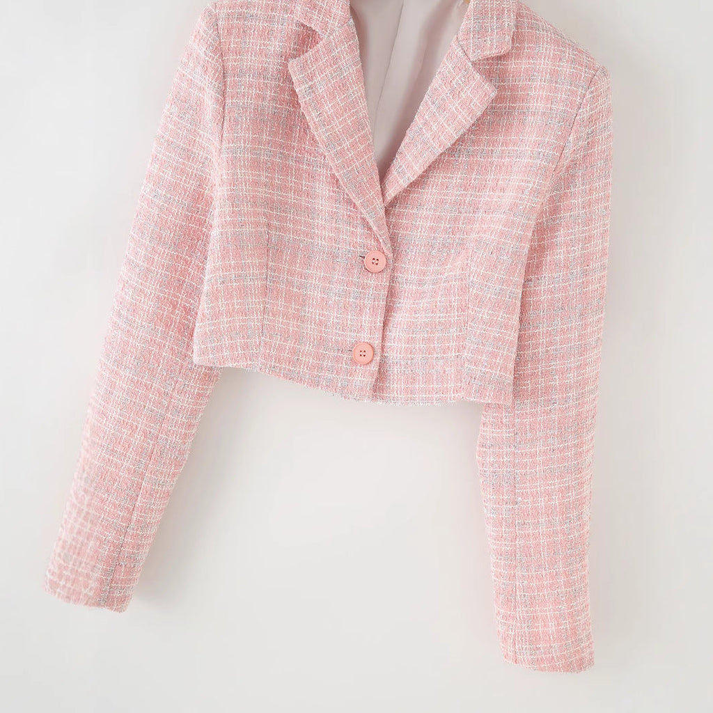 Valenzora | Long-sleeved suit top & short skirt set