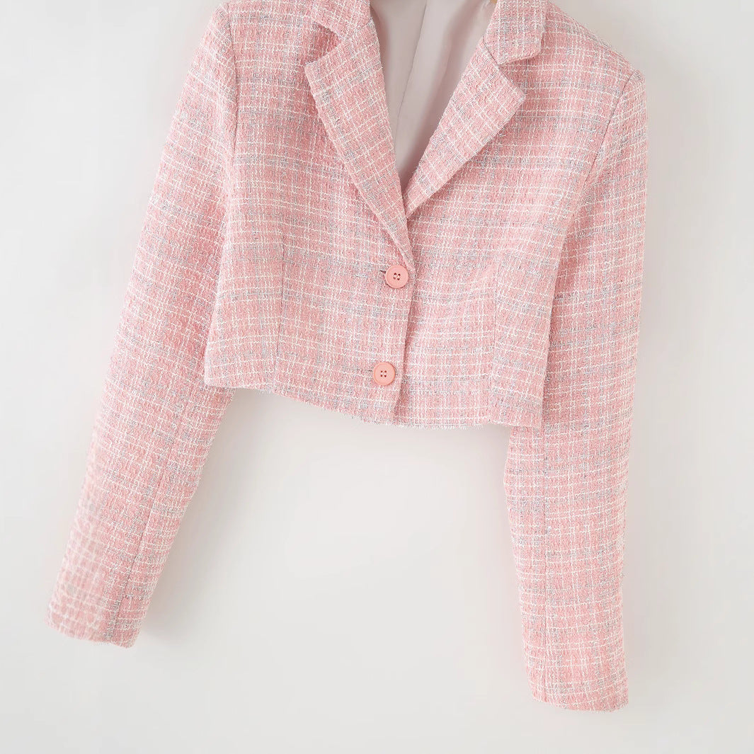 Valenzora | Long-sleeved suit top & short skirt set