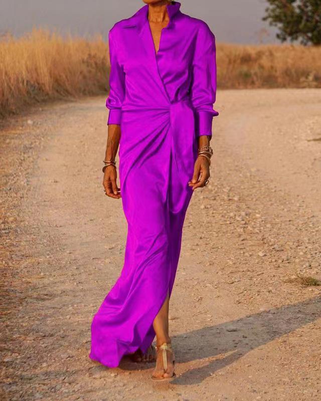 Valenzora | Lace-up High Waist Split Floor Length Dress
