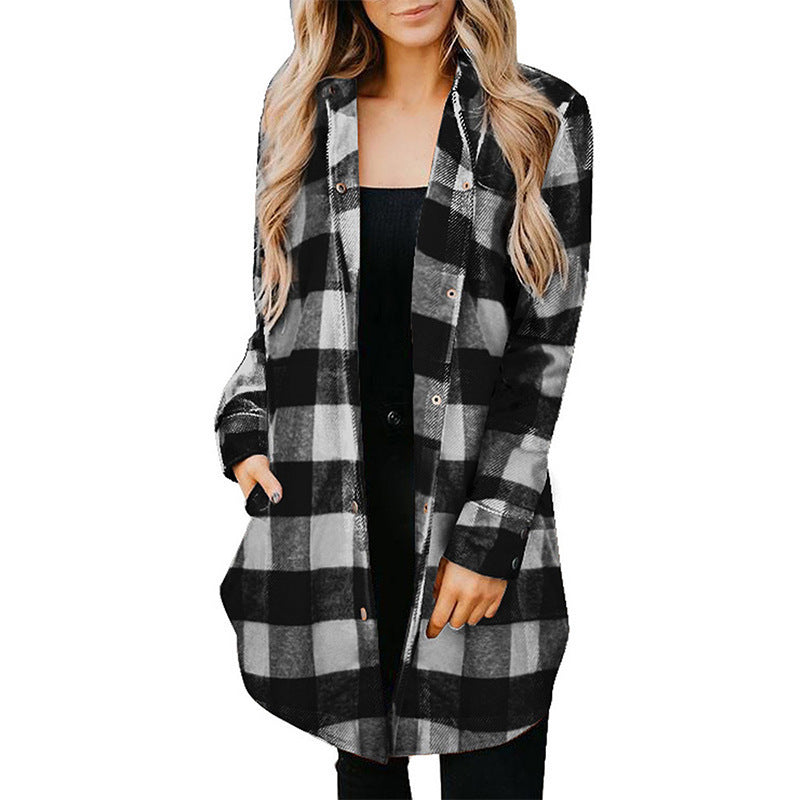 Valenzora - Women's plaid flannel jacket for rustic charm