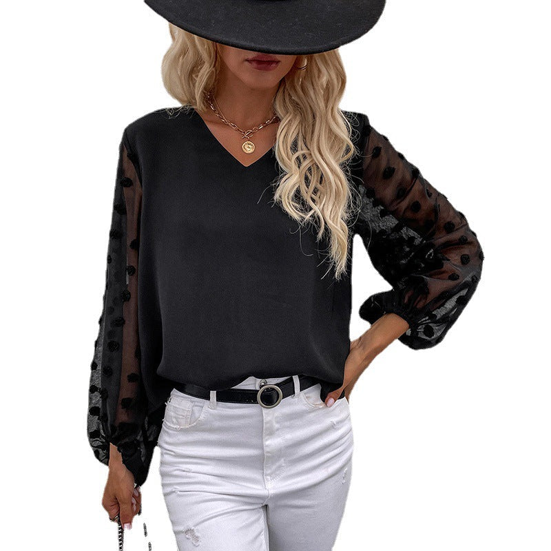Damenbluse mit eleganten Puffärmeln und strukturierter Oberfläche, Größe S
