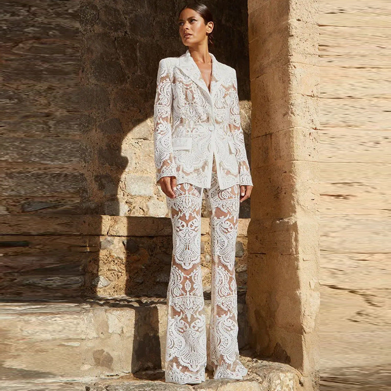 Valenzora | Luxurious Sequin Blazer and Trousers Set