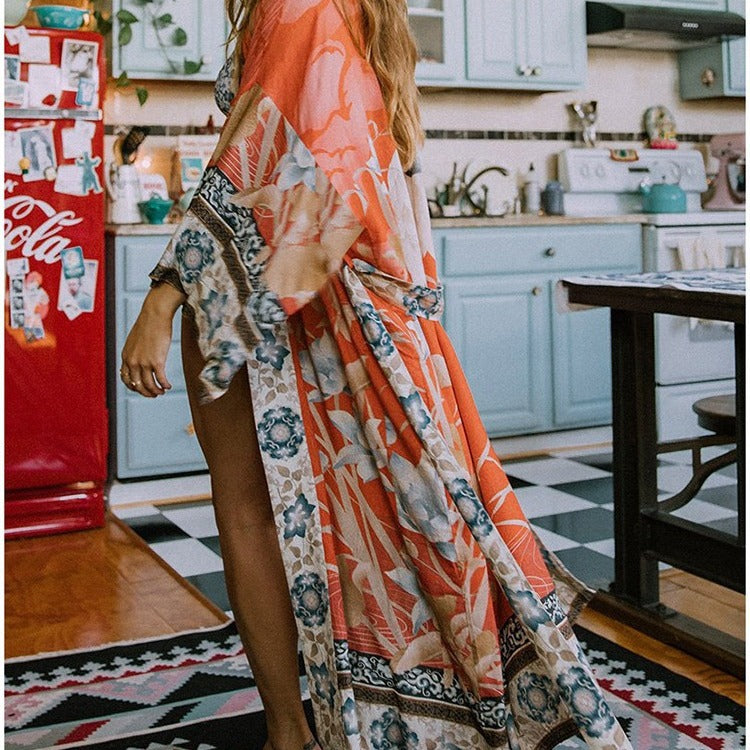 Women's beach robe in a luxurious and artistic design Valenzora