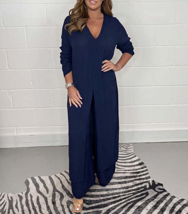 Valenzora | Split Long Top and Pants Set