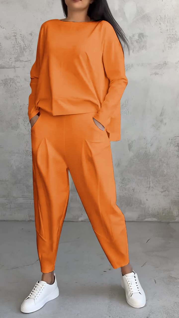 Valenzora | Irregular Harem Pants Long Sleeve Set