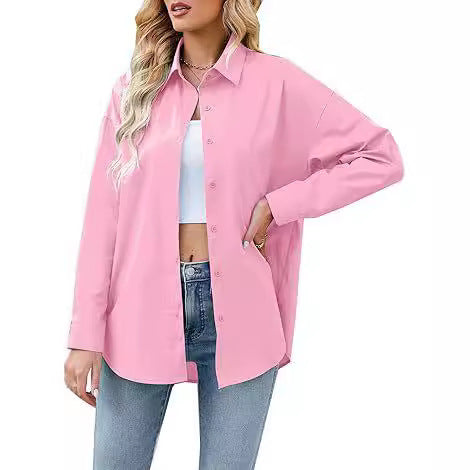 Damen Hemdbluse mit lockerem Schnitt, langen Ärmeln und modernen Details, Größe S
