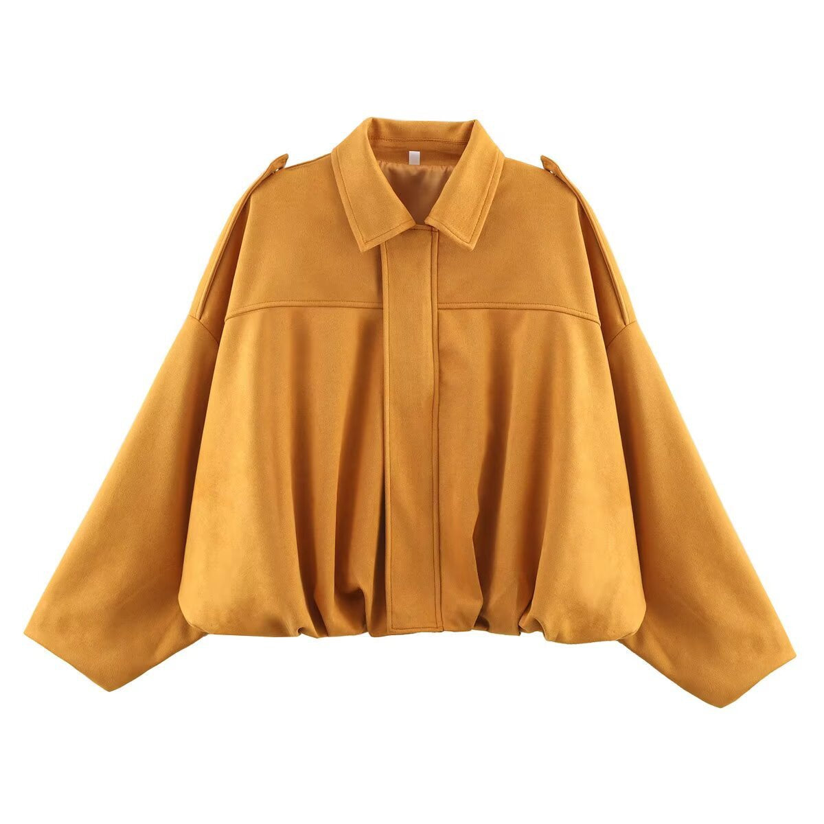 Women's oversized jacket with a relaxed fit and detachable collar, size [size missing]