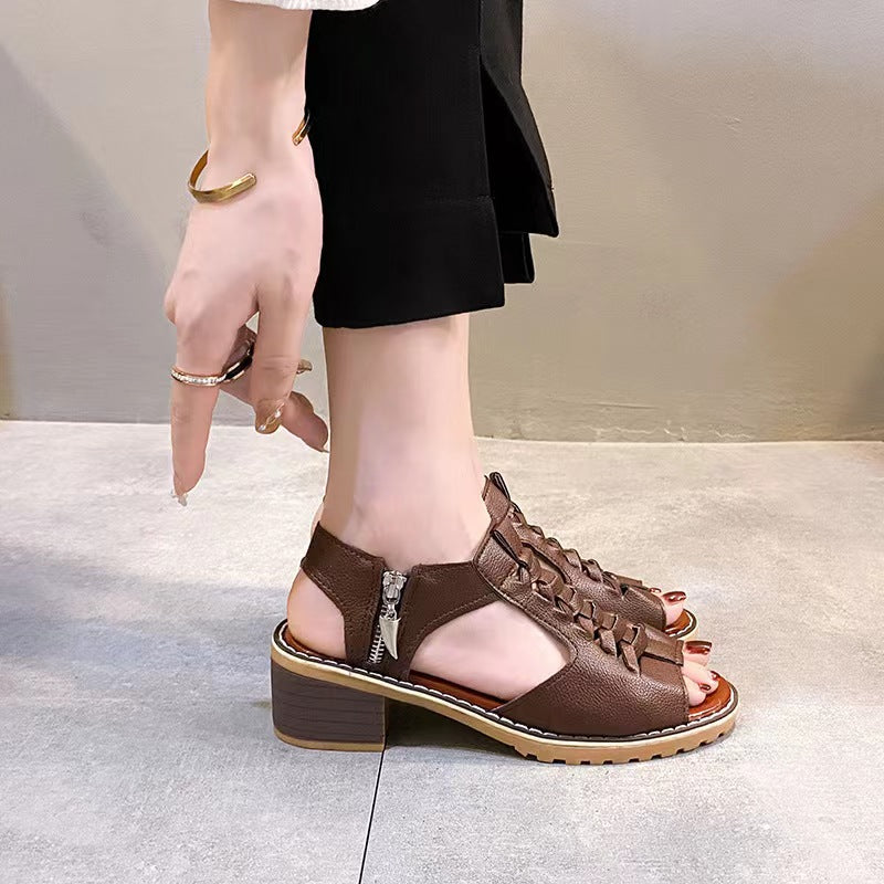 Valenzora - Orthopädische Sandalen mit Absatz | Bequeme Damensandalen mit Spitzen-Design