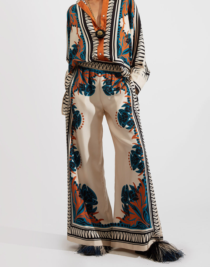 Valenzora | Stand-up collar top and trouser set