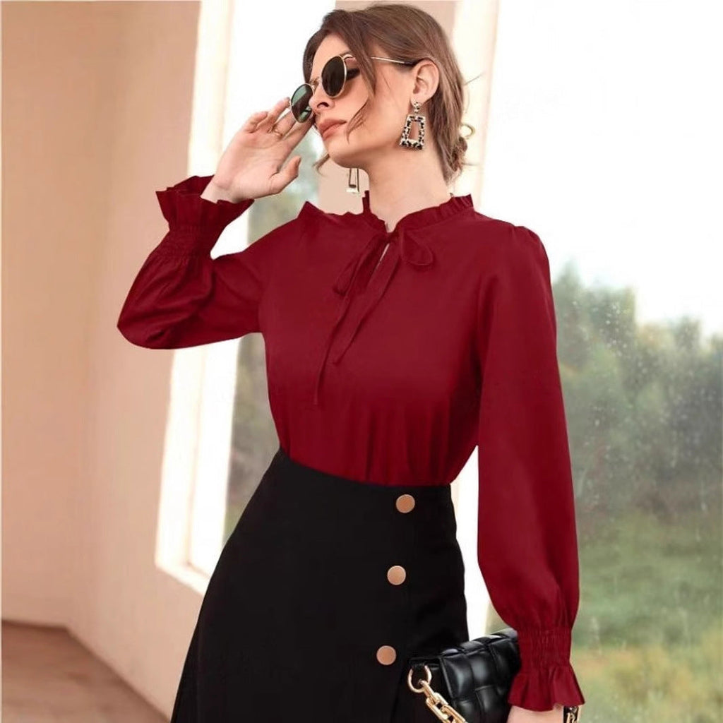 Valenzora | Satin long-sleeved shirt