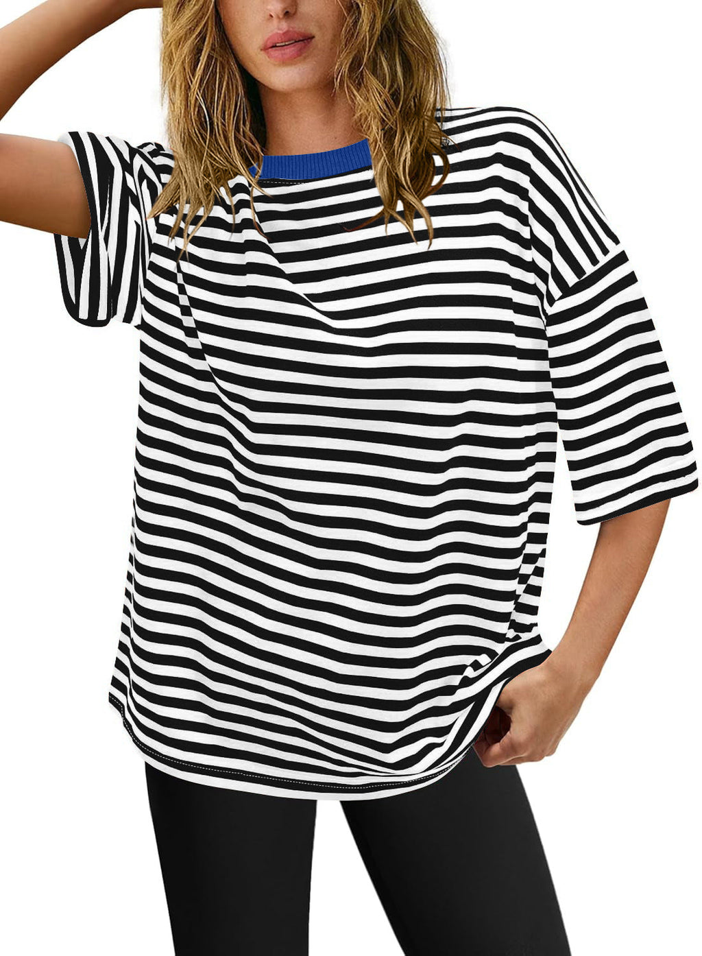 Women's Plus Size Striped T-Shirt Size