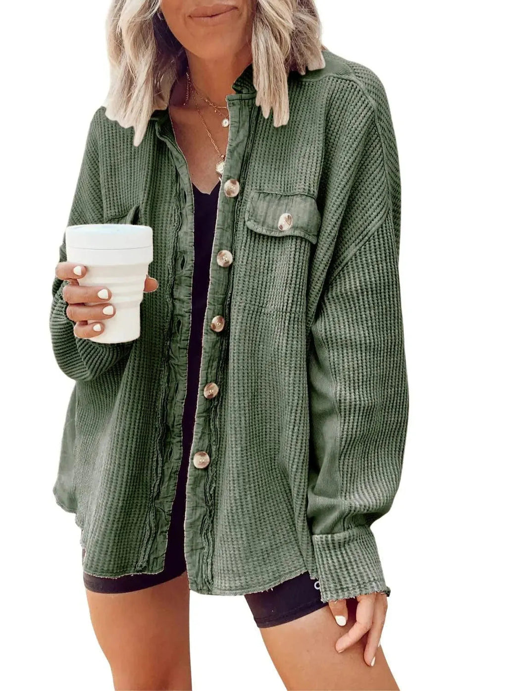 Valenzora | Women's irregular shirt jacket
