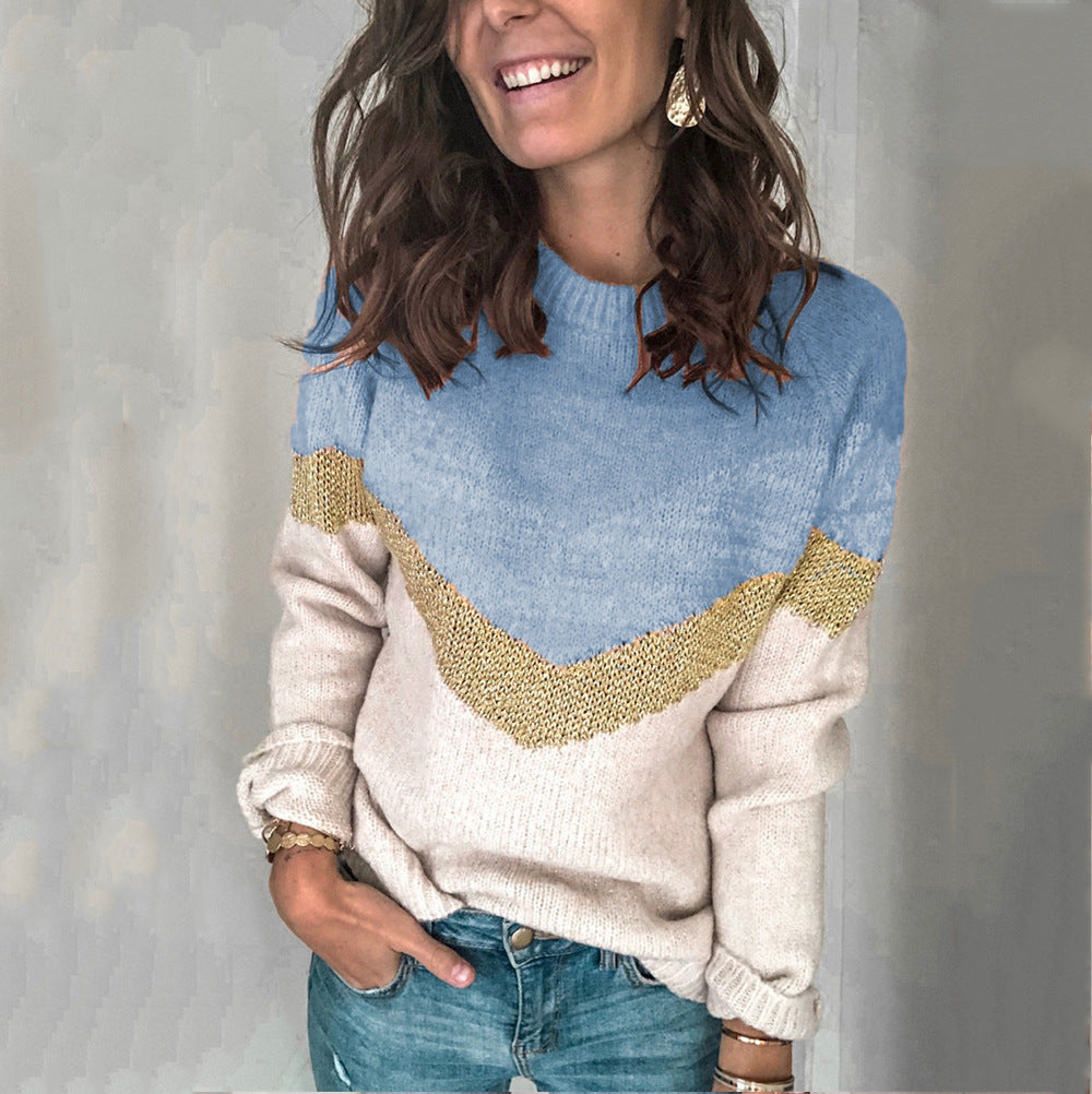 Women's patterned sweater with graphic knit design, size