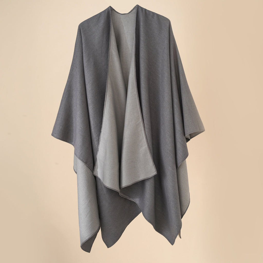 Bequemer Damen-Poncho aus einem weichen Wolle-Mix mit elegantem Schnitt, Größe [size missing]