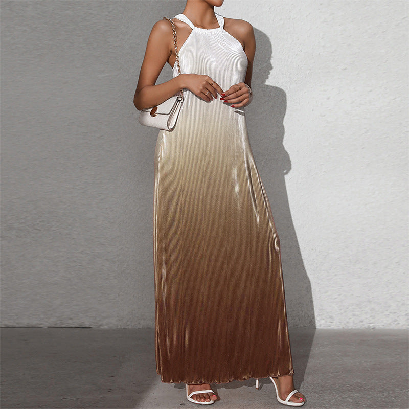 Valenzora | Gradient Spaghetti Strap A-Line Long Dress
