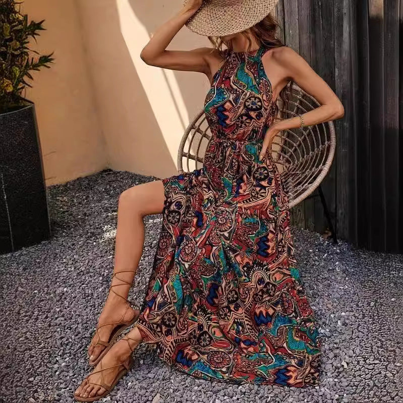 Valenzora | Vintage Bohemian Halter Dress