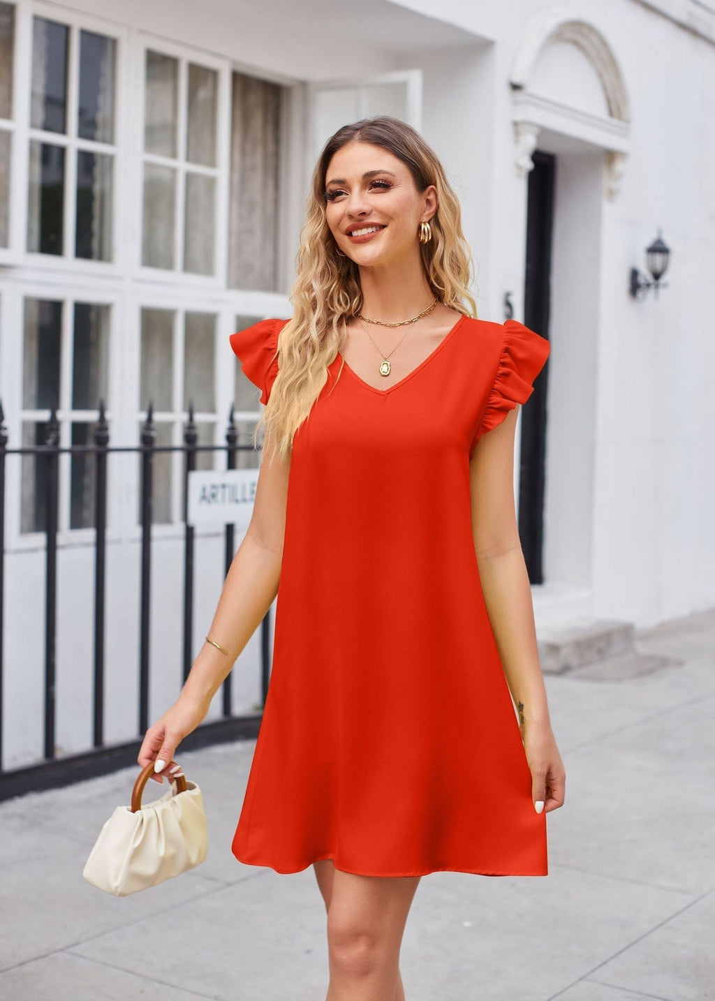 Valenzora | Puffärmel lockeres, bequemes, modisches Kleid