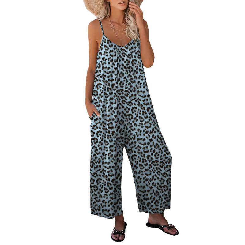 Valenzora | Leopard print bag, loose strap jumpsuit, overall