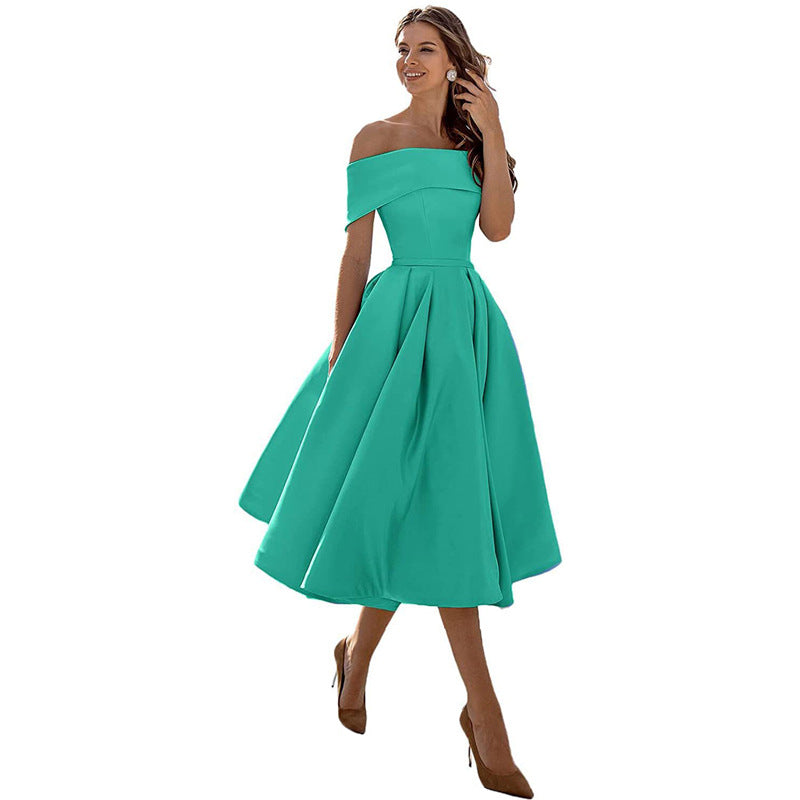 Valenzora | Casual Fashion Satin Cocktail Dress Strapless
