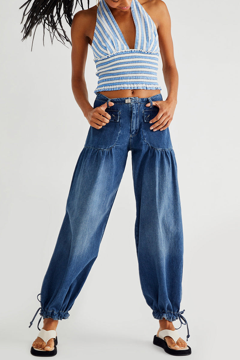 Valenzora | Pockets, lacing, balloon jeans