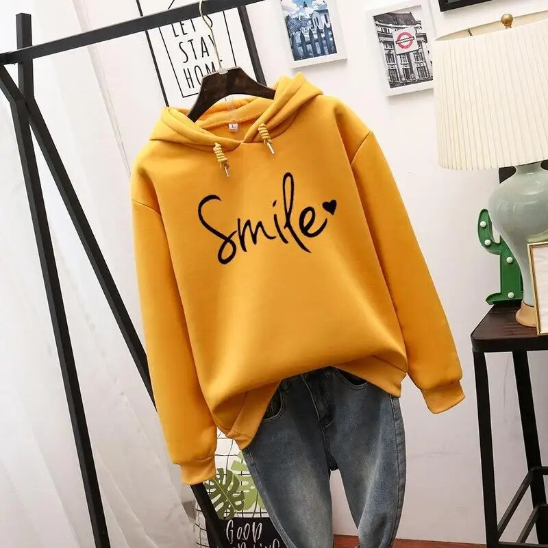 Valenzora | Relaxed Fit Smile Hoodie for Women
