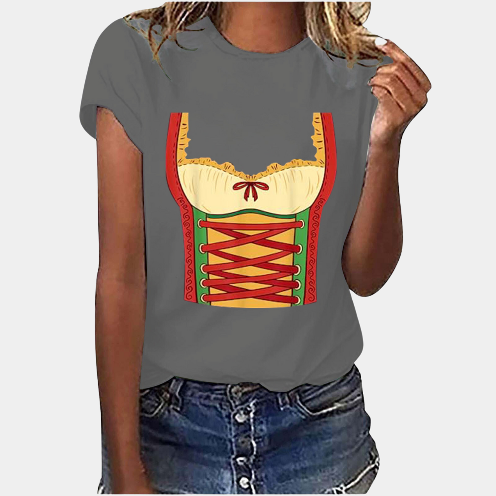 Valenzora | Short-sleeved T-shirt with dirndl print, women's clothing