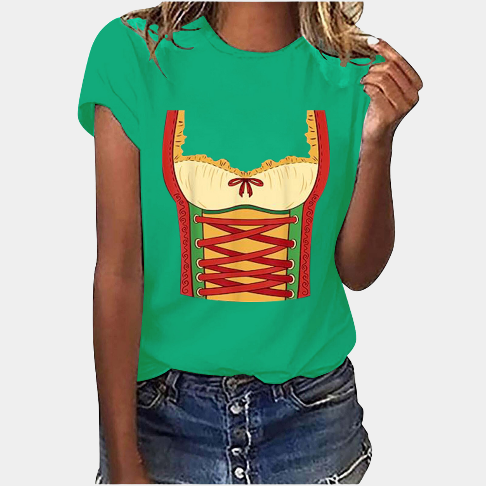Valenzora | Short-sleeved T-shirt with dirndl print, women's clothing