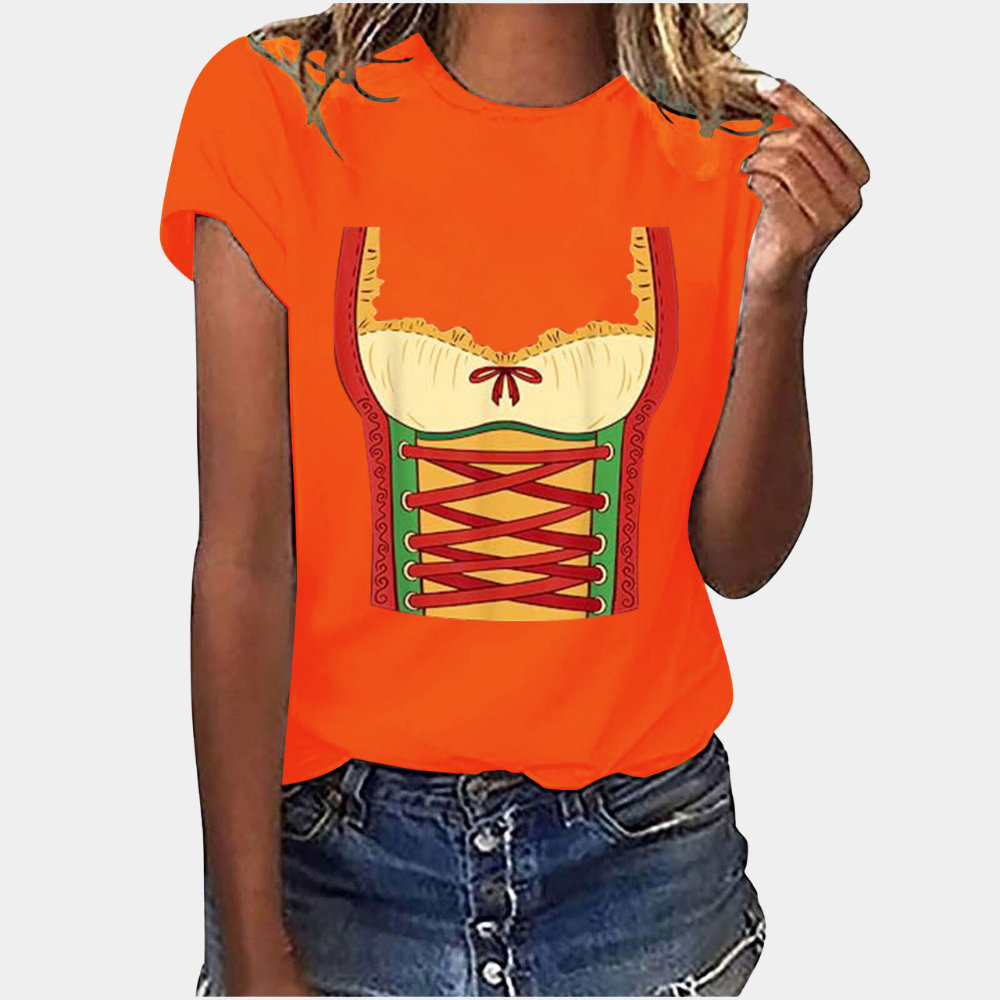 Valenzora | Short-sleeved T-shirt with dirndl print, women's clothing