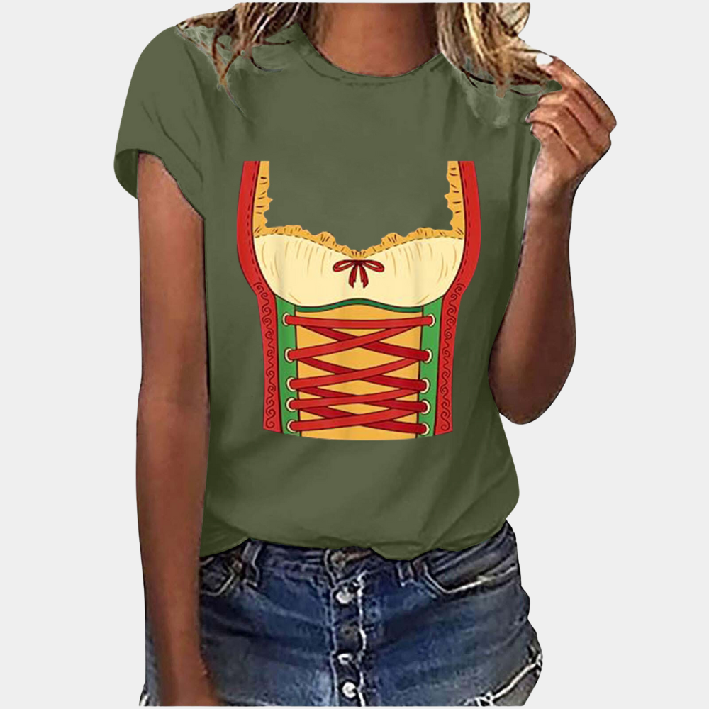 Valenzora | Short-sleeved T-shirt with dirndl print, women's clothing