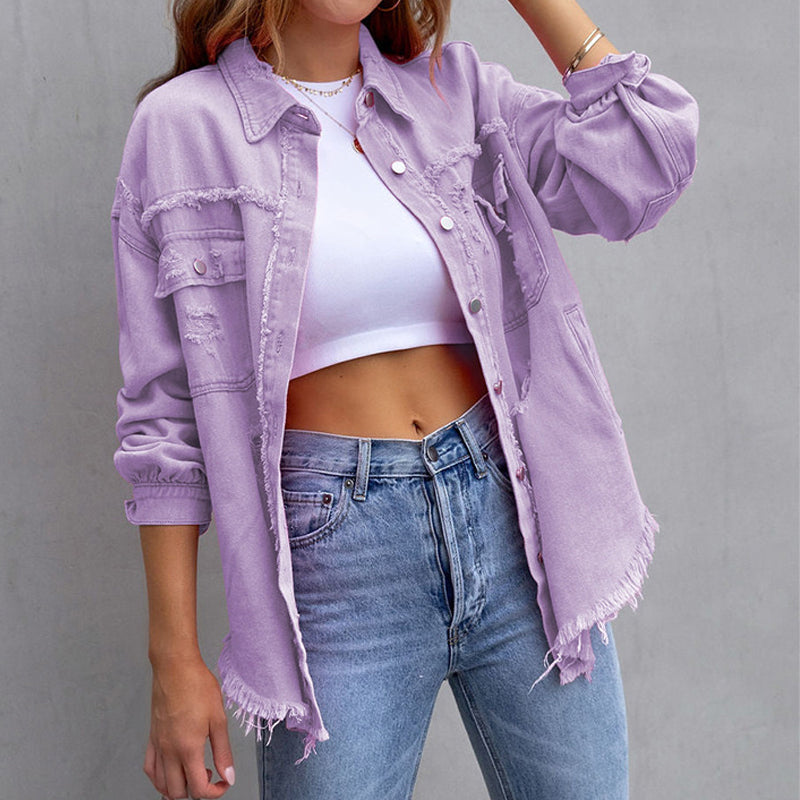 Ripped denim jacket