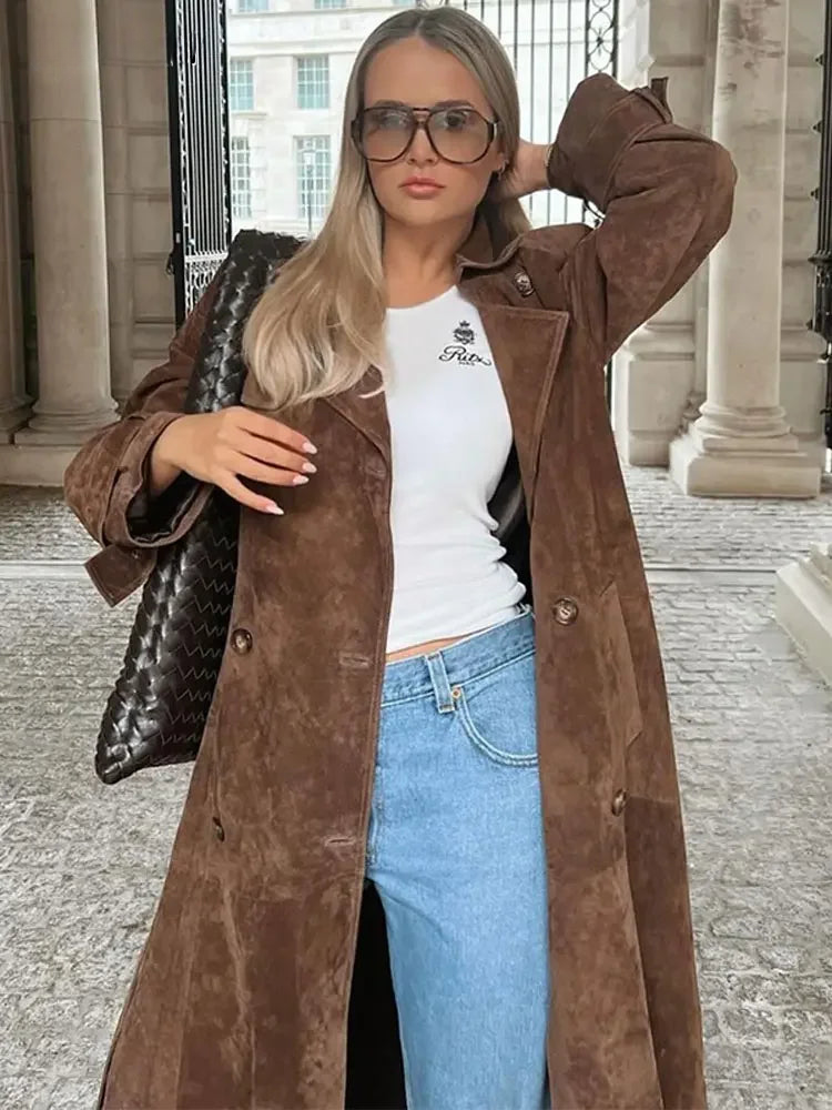Valenzora | Women's winter coat made of faux suede