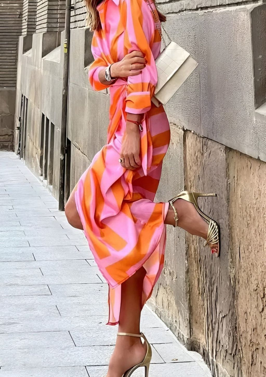 Valenzora | Gestreiftes Wickelkleid
