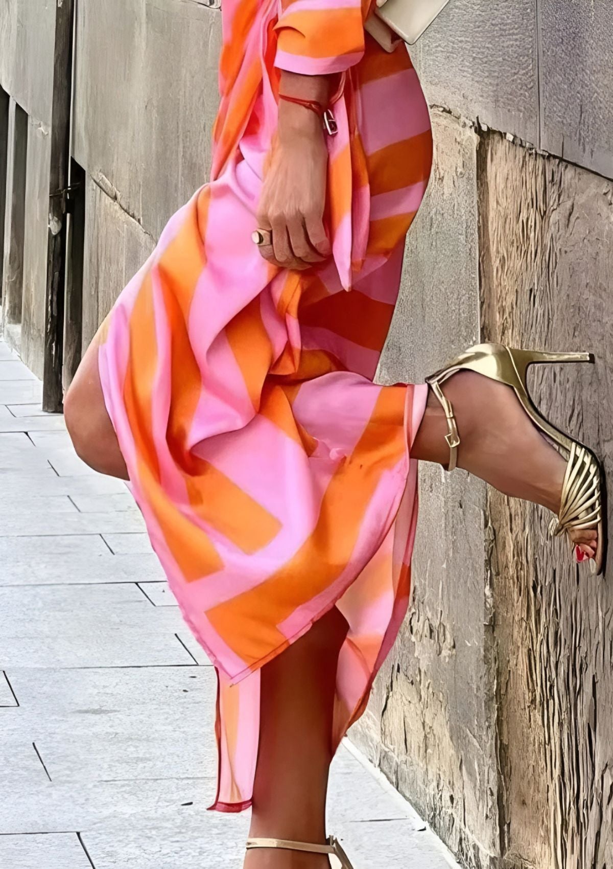 Valenzora | Gestreiftes Wickelkleid