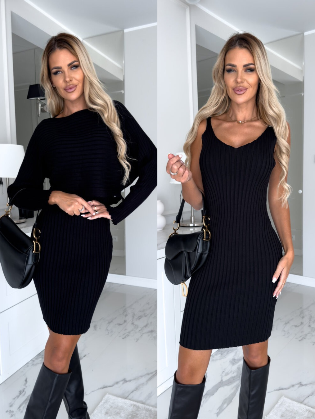 Valenzora – Ärmelloses Kleid mit passendem Pullover