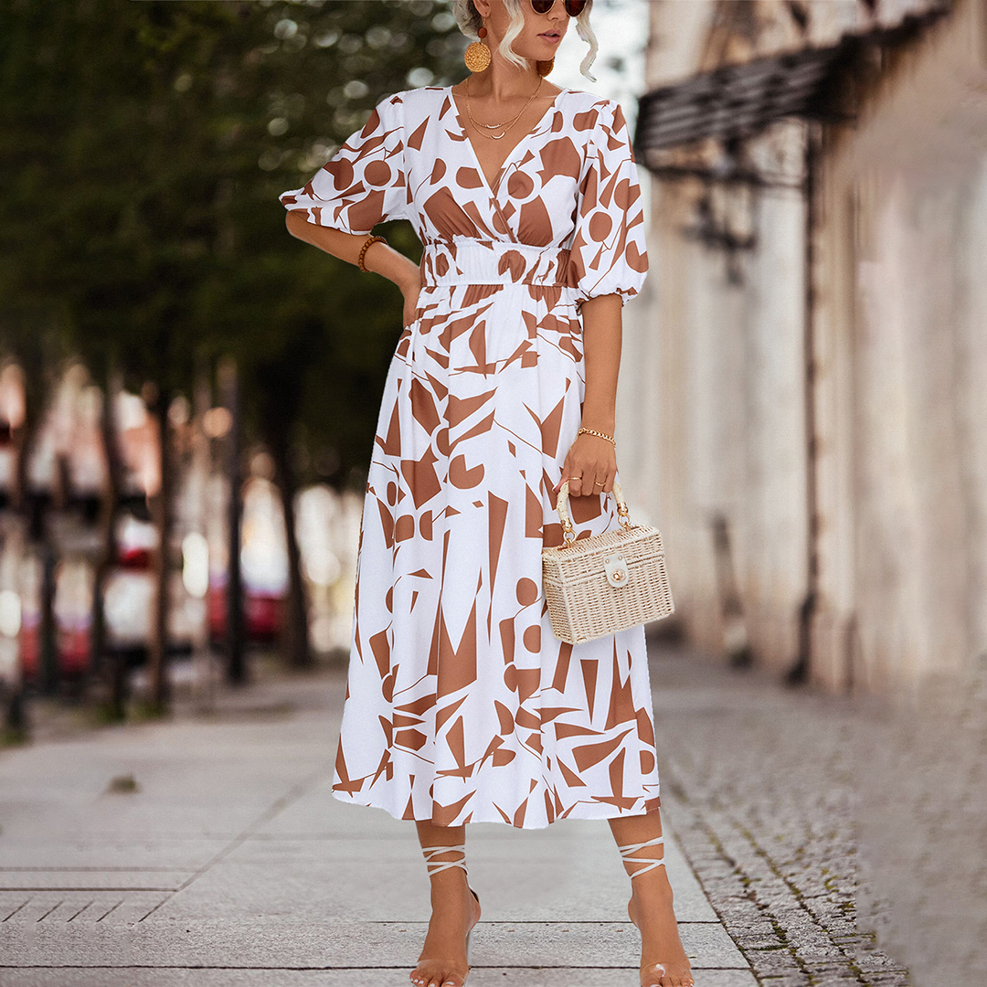 Valenzora | Midikleid mit V-Ausschnitt für Damen