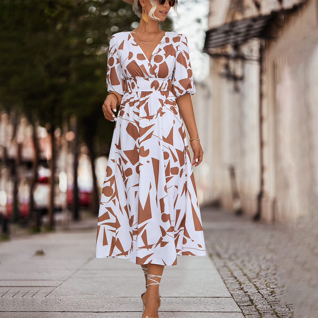 Valenzora | Midikleid mit V-Ausschnitt für Damen