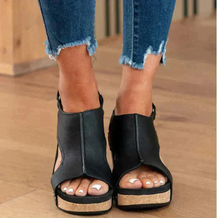 Valenzora | Platform sandals with cork soles, wedge sandals, summer shoes