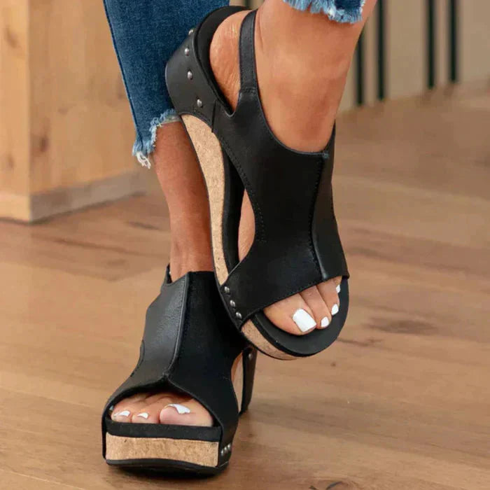 Valenzora | Platform sandals with cork soles, wedge sandals, summer shoes