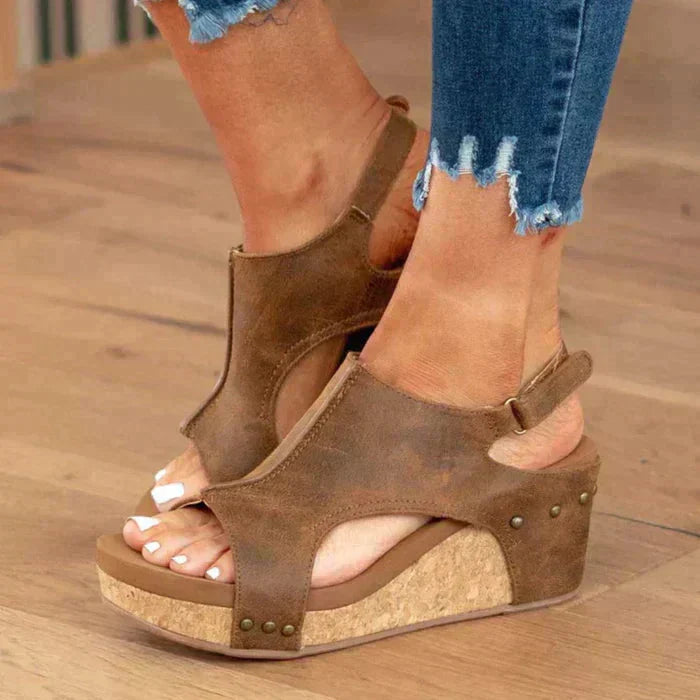Valenzora | Platform sandals with cork soles, wedge sandals, summer shoes