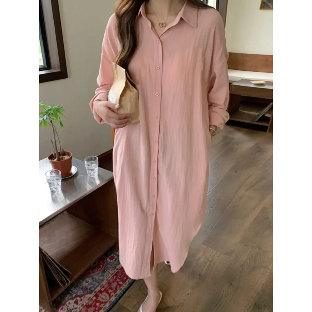 Valenzora | Long-sleeved linen dress, women's clothing