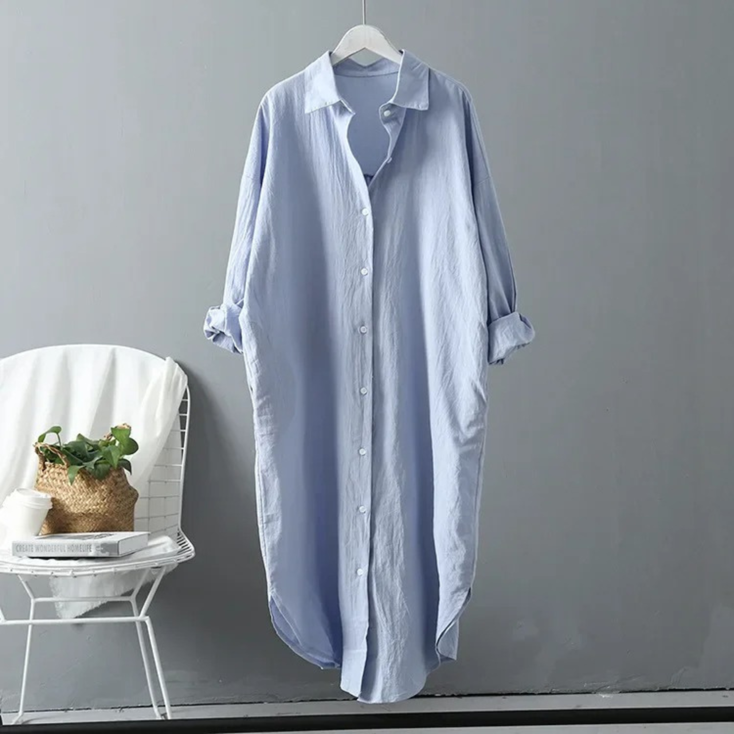 Valenzora | Long-sleeved linen dress, women's clothing
