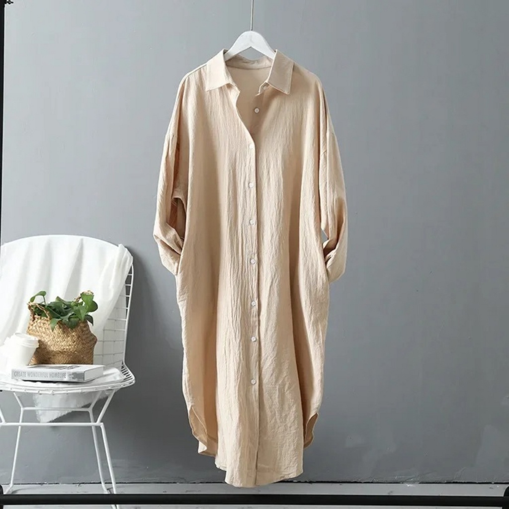 Valenzora | Long-sleeved linen dress, women's clothing