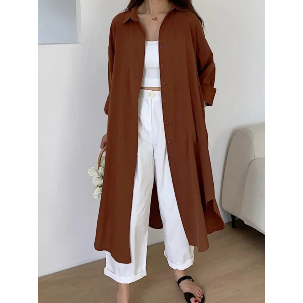 Valenzora | Long-sleeved linen dress, women's clothing