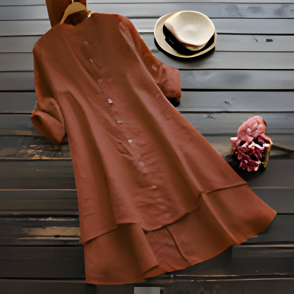 Valenzora | Sommerkleid in großen Größen aus Baumwolle und Leinen