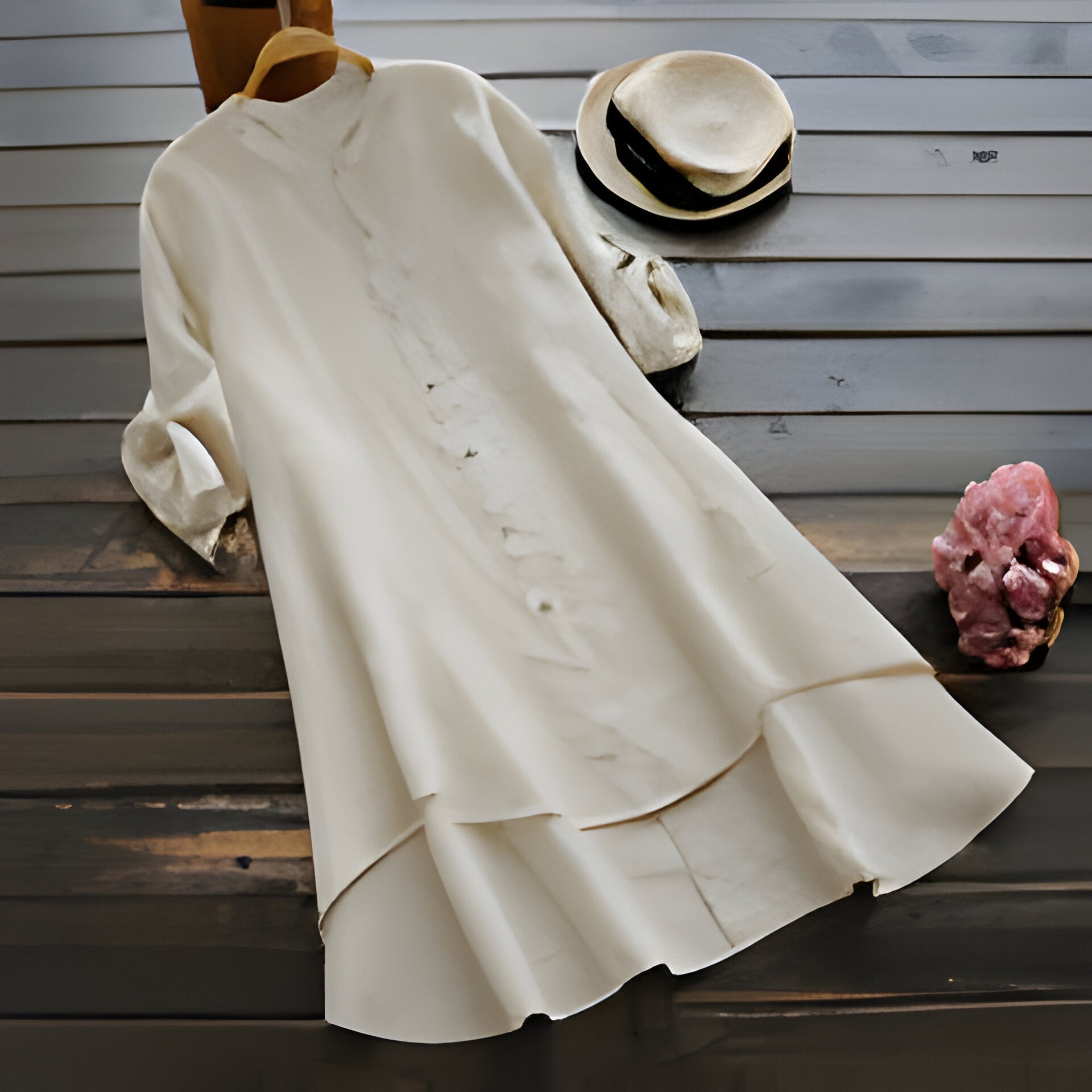 Valenzora | Sommerkleid in großen Größen aus Baumwolle und Leinen