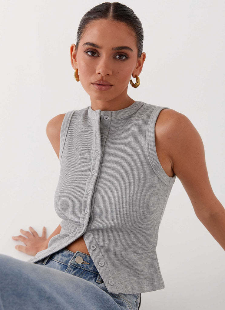Valenzora | Sleeveless top with button placket