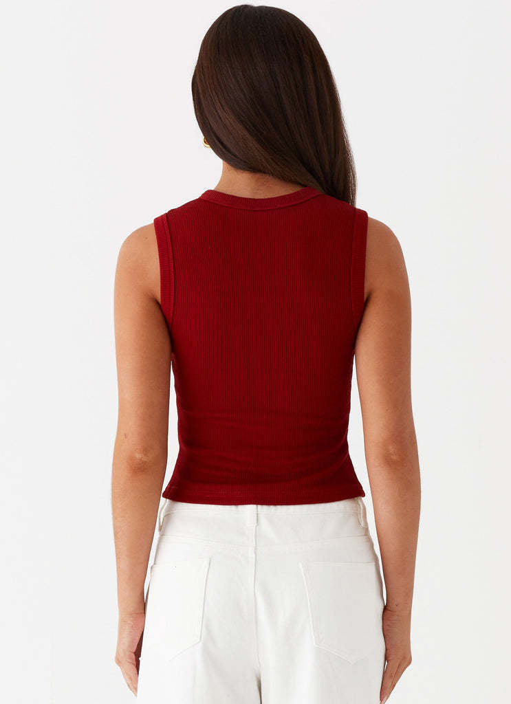 Valenzora | Sleeveless top with button placket