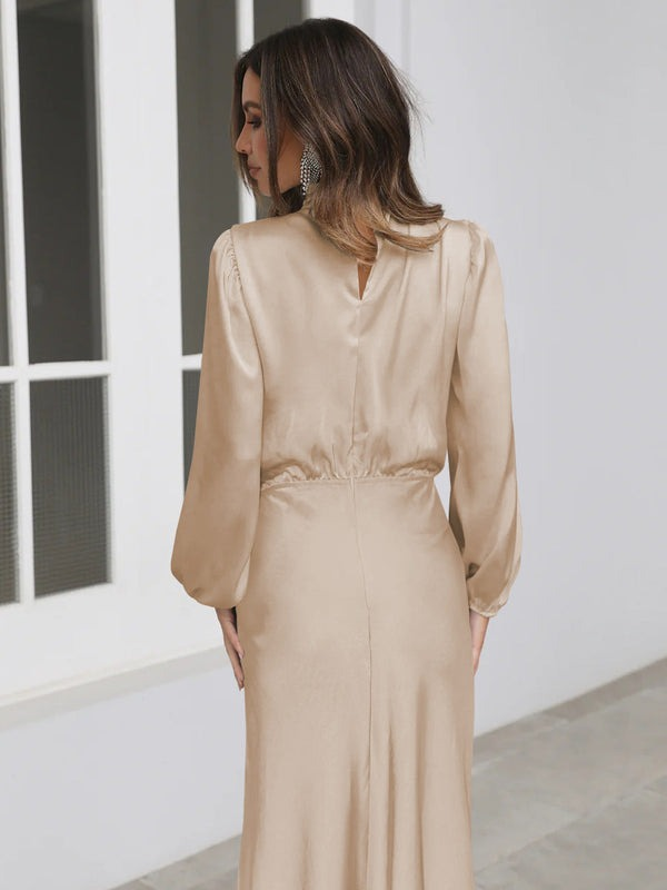 Valenzora | Elegant evening dress for women, long, long-sleeved