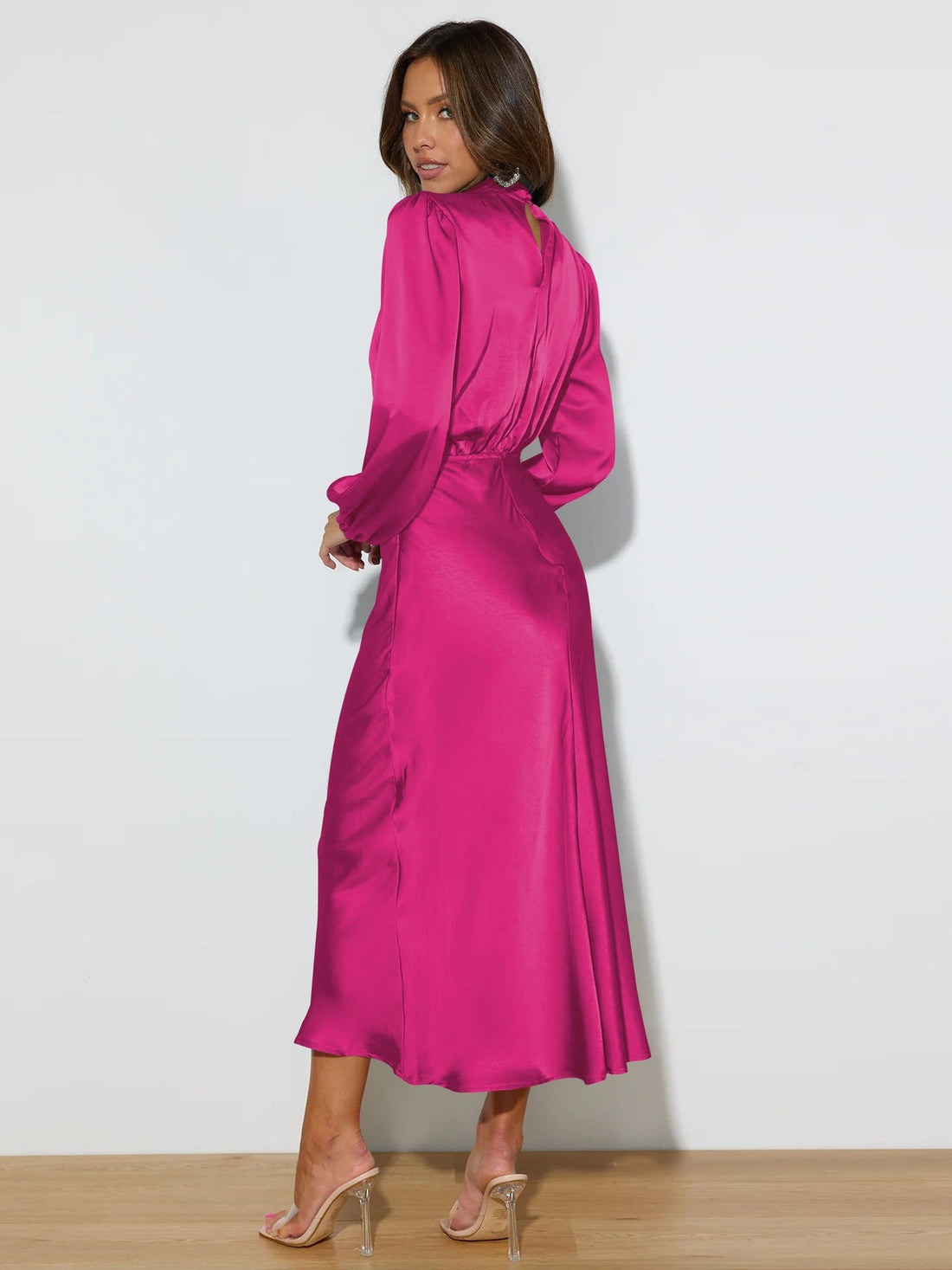 Valenzora | Elegant evening dress for women, long, long-sleeved
