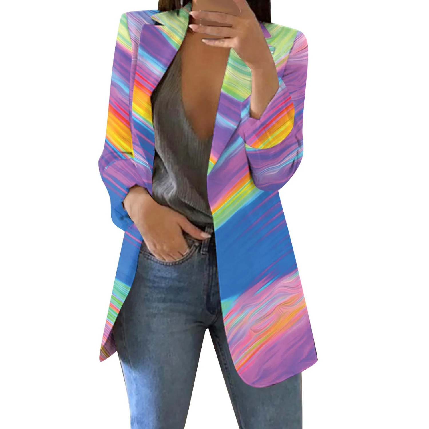 Valenzora | Patch Damenblazer im Aquarellstil